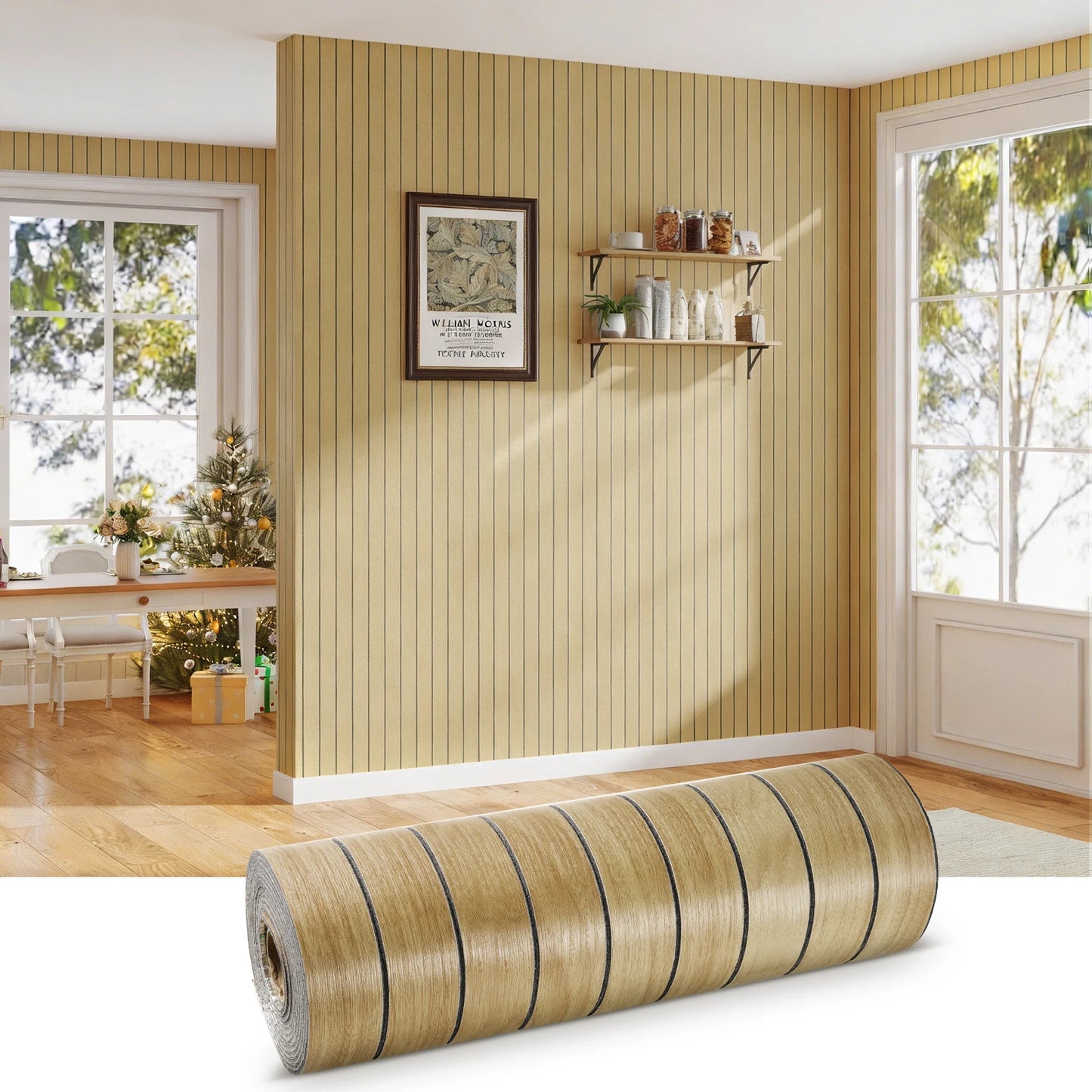 3D Wood Grain Wall Panels – Self-Adhesive Waterproof Foam Wallpaper for Home Decoration