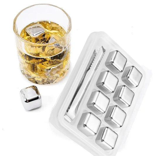 Stainless Steel Ice Cubes – Reusable Whisky Cooling Stones for Drinks