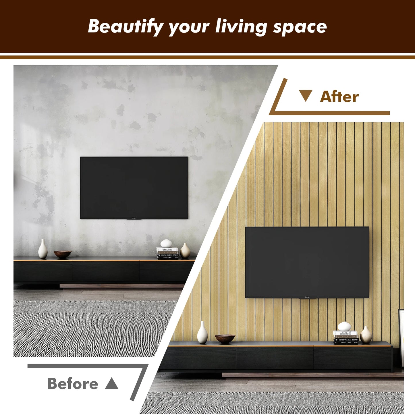 3D Wood Grain Wall Panels – Self-Adhesive Waterproof Foam Wallpaper for Home Decoration
